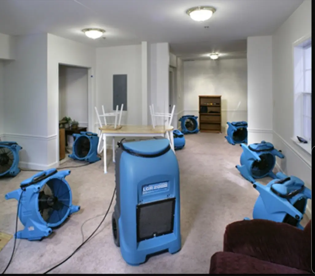 Air movers and dehumidifier setup for Water Extraction & Removal in Northridge
